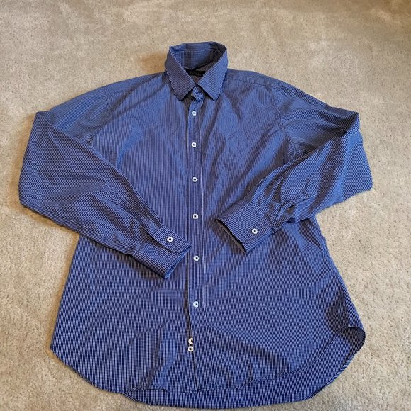 Zara Shirts Mens Zara 0 Cotton Tailored Fit Blue And White Checked